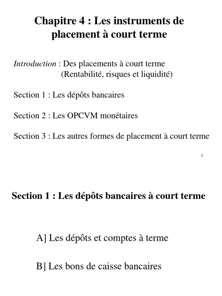placement à court terme