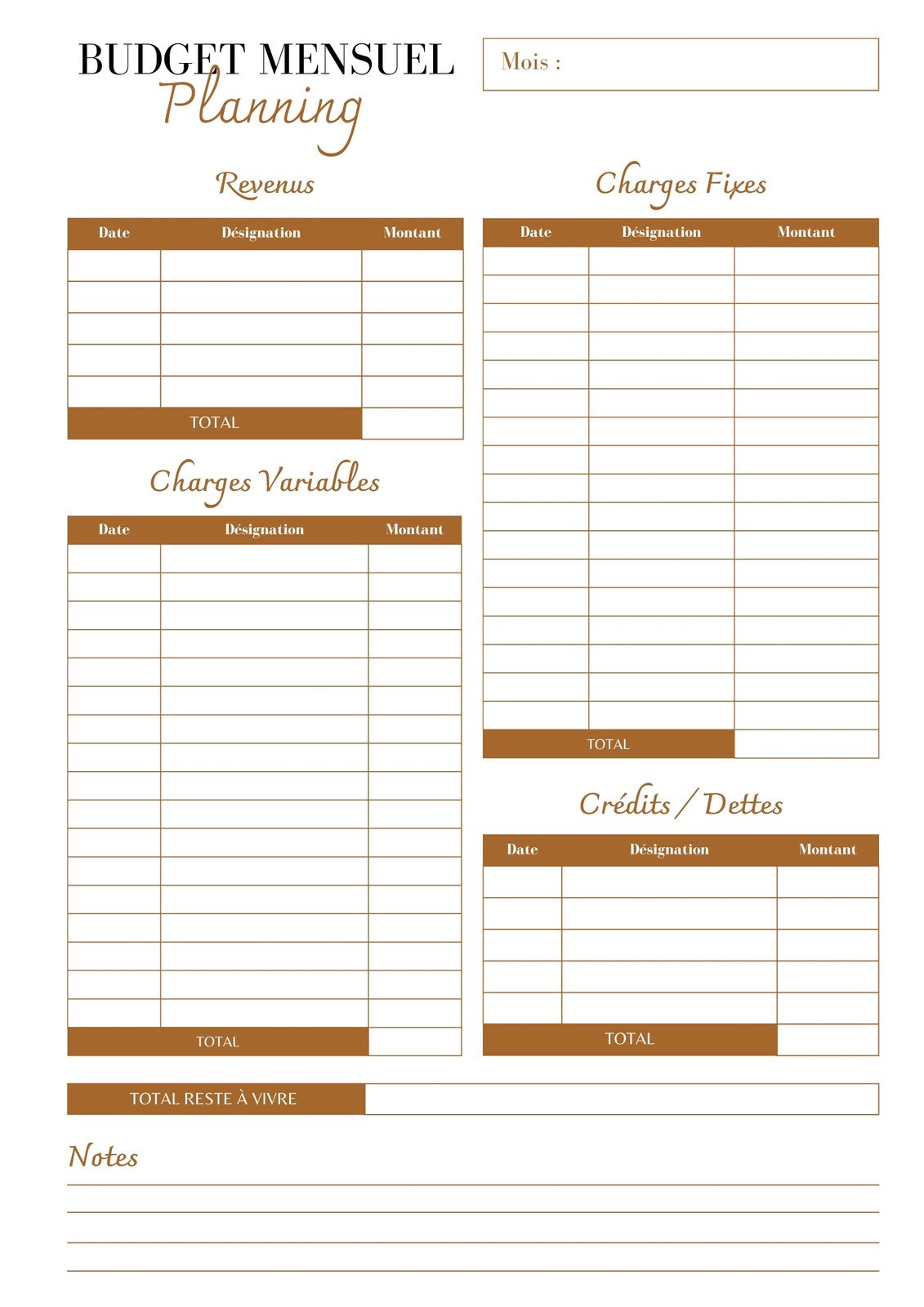 budget planner gratuit