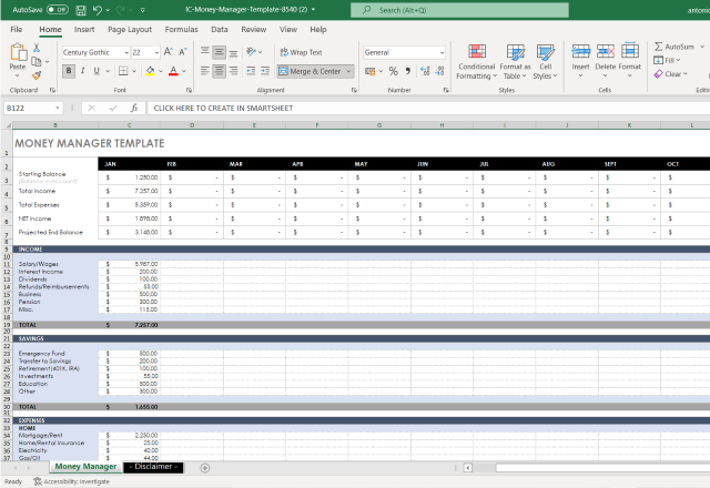 gestion budget excel